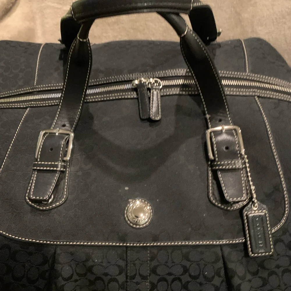 Coach Voyage Signature Cabin Duffle Bag Luggage Suitcase Travel Tote - Picture 2 of 4